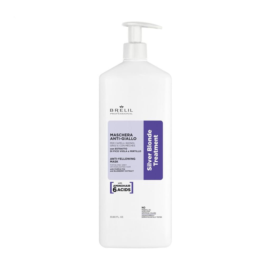 Маска Brelil Silver Blonde Treatment Anti-Yellowing Mask для нейтралізації жовтизни волосся, 1 л